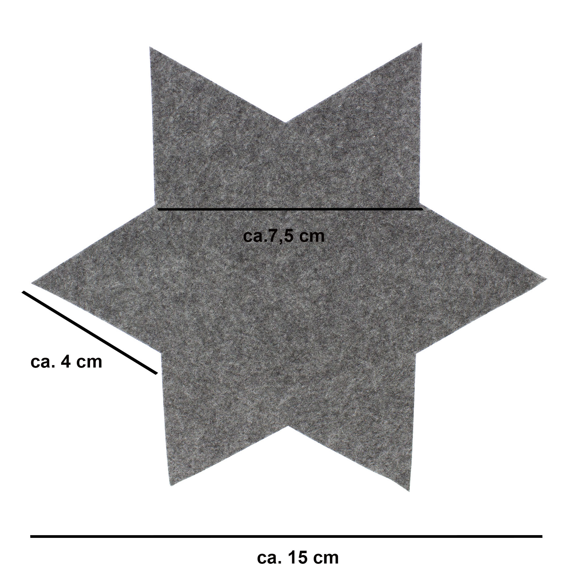 6 x Filzsterne in verschiedenen Größen und Farben Ø 15 cm, 20 cm, 35 cm - Deko und Tischset