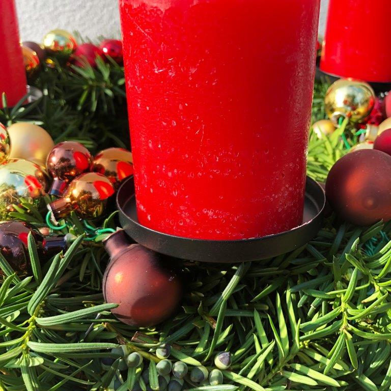 4 x Kerzenhalter aus Metall mit Pick für Adventskranz