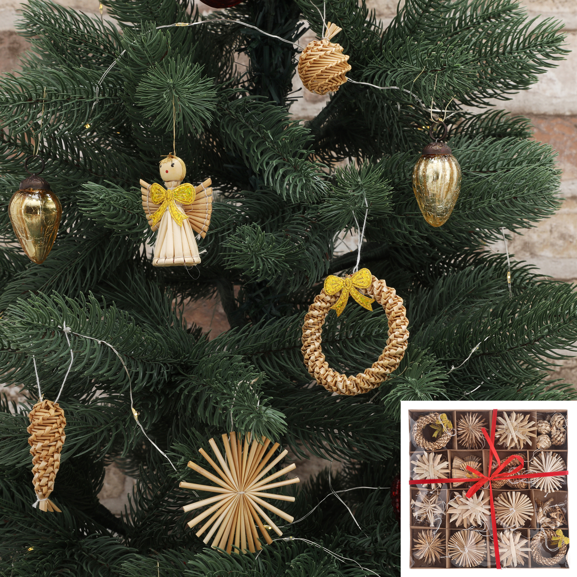 Strohsterne in vielen Modellen - Ø 6 cm - Baumschmuck