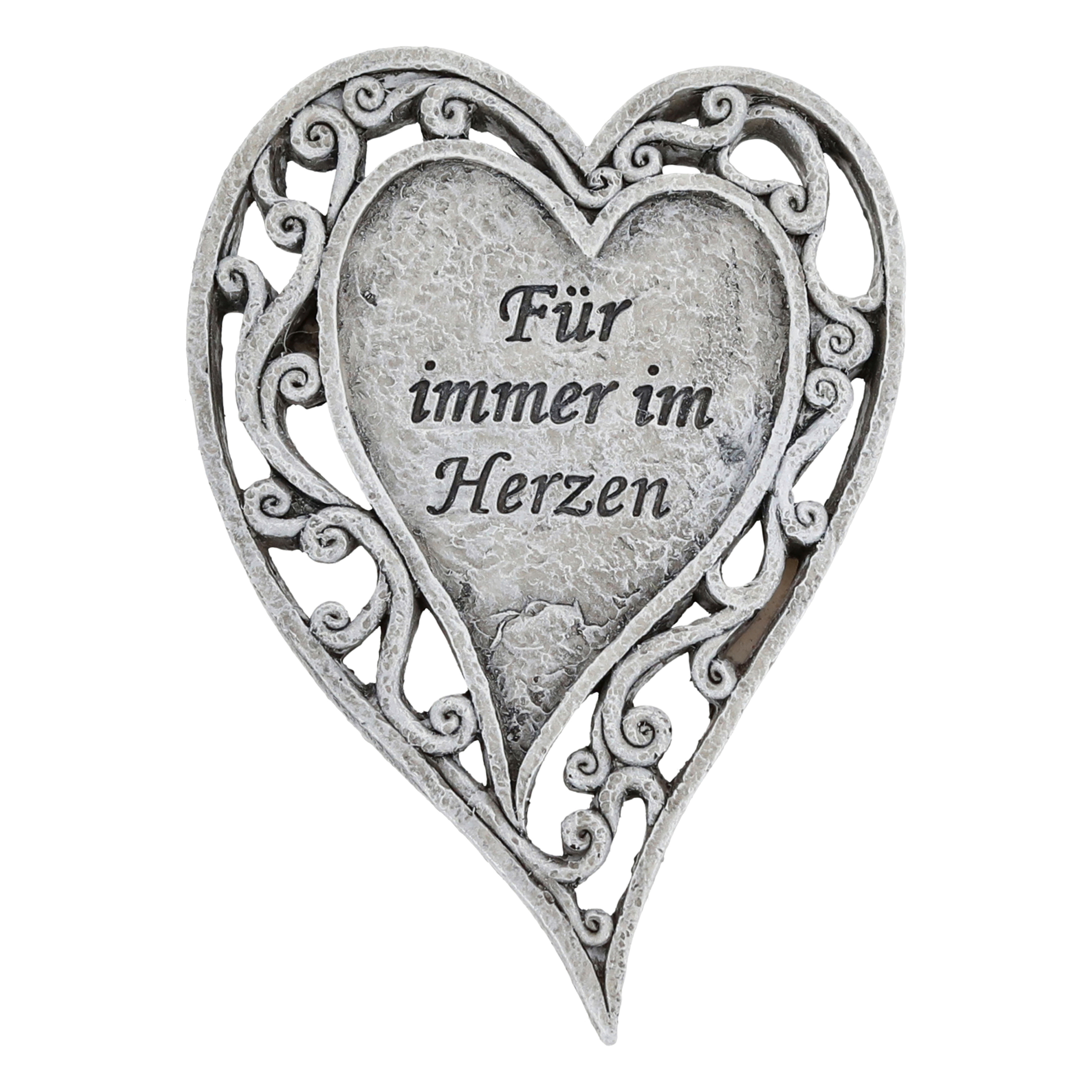 Grabdeko Herz "Für immer im Herzen" 9 x 13 cm