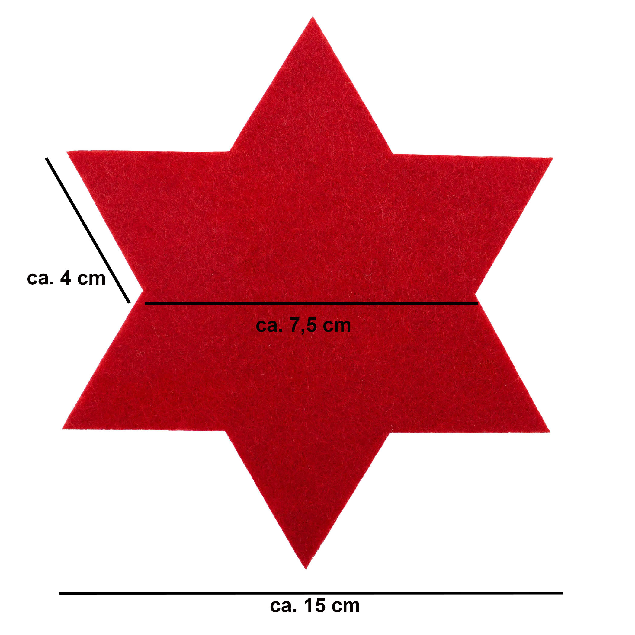 6 x Filzsterne in vielen Größen von Ø 15 cm bis Ø 40 cm