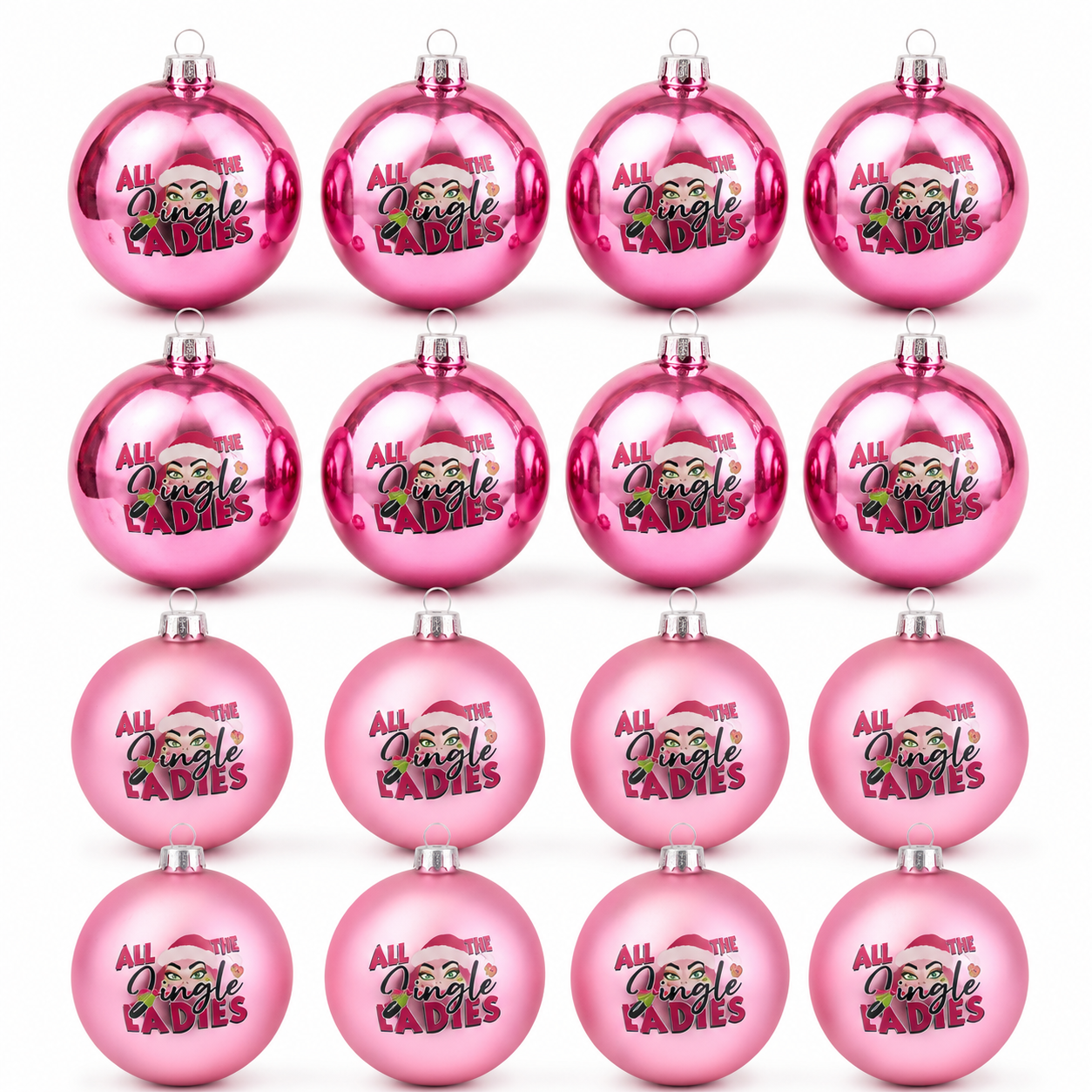 12er Set X Miss Weihnachtskugeln aus Kunststoff  Ø 6 cm / matt und glänzend