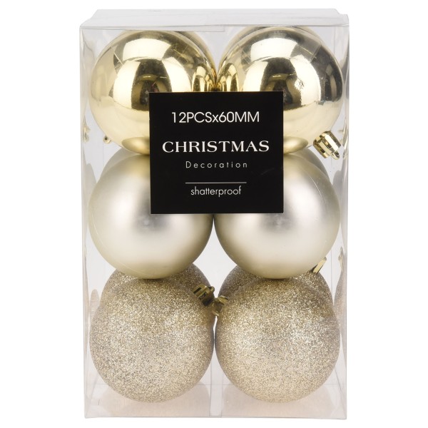 Weihnachtskugeln aus Kunststoff - von Ø 4 cm - 5 cm - 6 cm