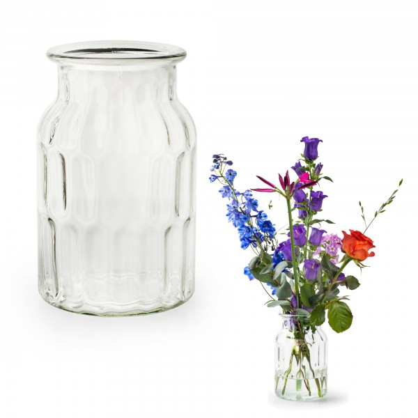 Vase aus Glas Vintage 11,5 x 18,5 cm - Blumenvase