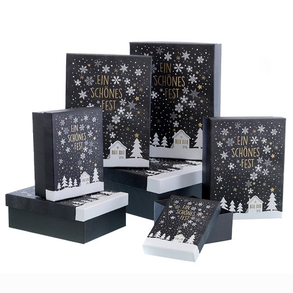 7-tlg. Set Geschenkkarton "Weihnachten" mit zauberhaften Motiven