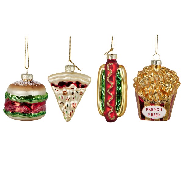 4-tlg. Set Glashänger "Fast Food" L ca. 6,5 cm
