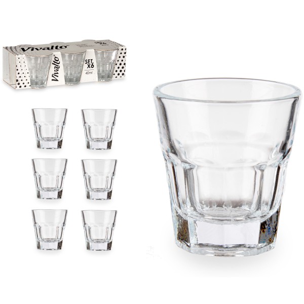 6 x Schnapsgläser in zeitlos schöner Form 40 ml