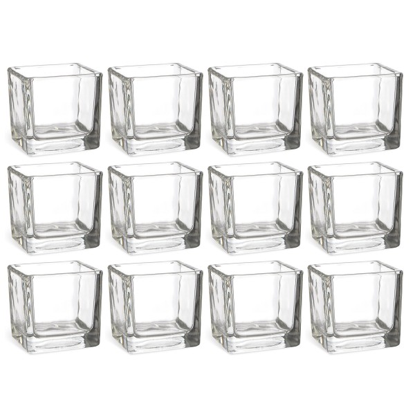 Glaswürfel für Teelicht 12-tlg. Set H 6 cm Vorpeisengläser Dessertgläser