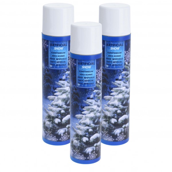 3 x Schneespray mit jeweils 150, 300 oder 600 ml - Dekospray