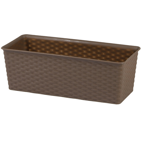 Balkonkasten - Blumenkasten aus Kunststoff in Rattan-Optik L 30 oder 40 cm