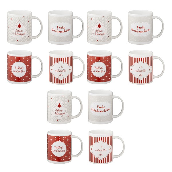 Weihnachtstassen mit apartem Design und Grußbotschaft