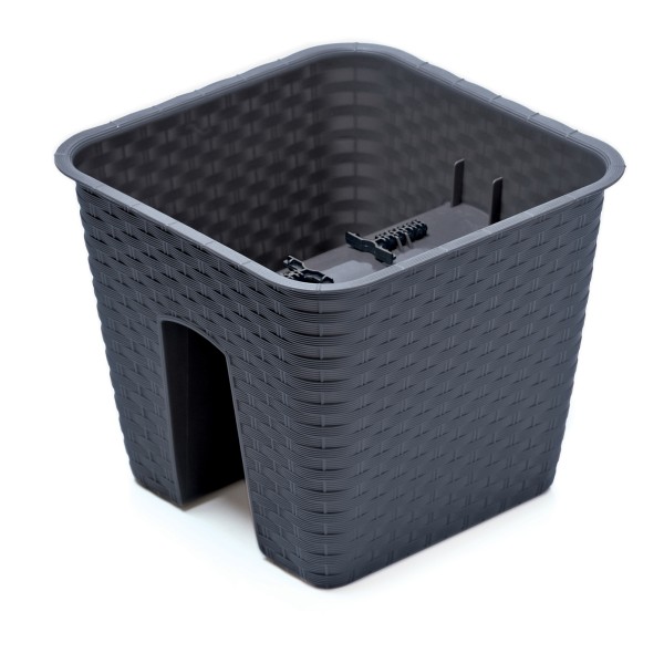Ratolla "Square" Blumenkasten für Geländer in Rattan-Optik