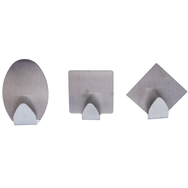 12 x Wandhaken aus Edelstahl, selbstklebend ca. 4,5 cm