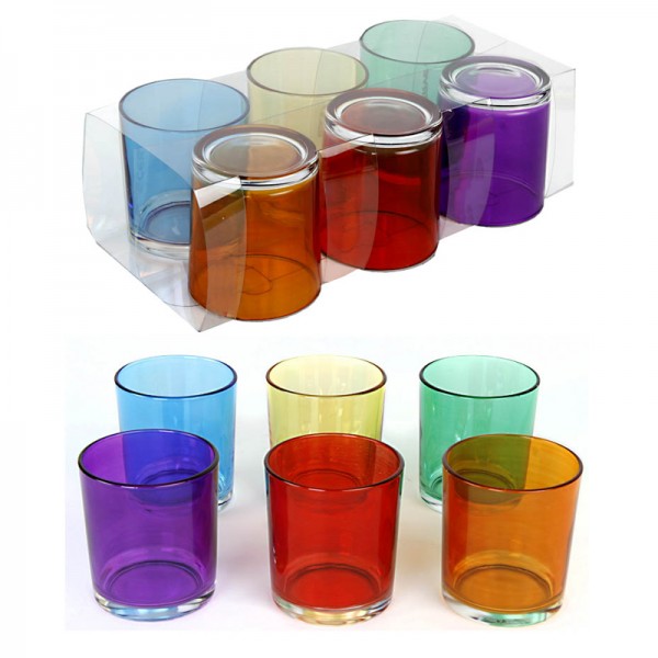 Wassergläser aus buntem Glas, 6-tlg. Set