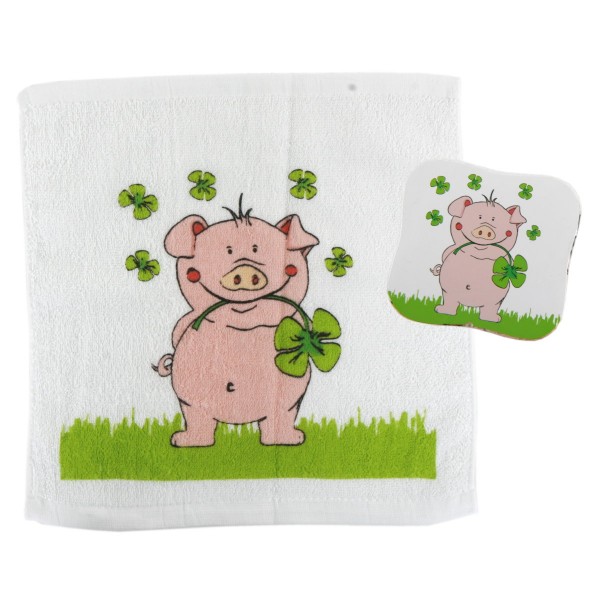 Magisches Handtuch "Schwein LUCKY", 36er Display
