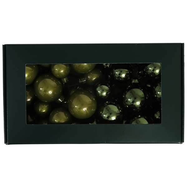 Bündel aus Glaskugeln an Draht - 36 Stück in drei Größen