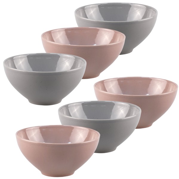 6-tlg. Set Schalen aus Steingut 500 ml