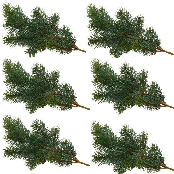 6 x Tannenzweige künstlich naturgetreu L ca. 45 cm für innen und außen