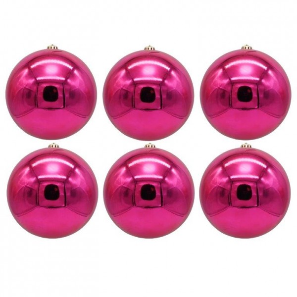 6 x Weihnachtskugeln für den Außenbereich Ø 10-15 cm, frostfest und witterungsbeständig