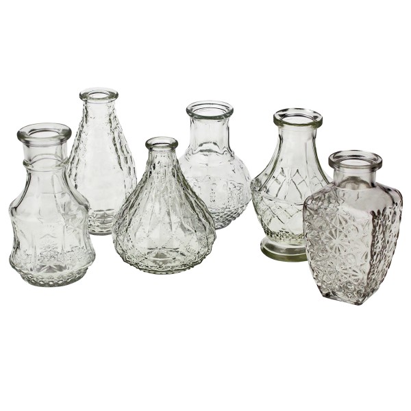 12-tlg. Set Vasen aus Glas im Vintage Look in verschiedenen Größen-Copy