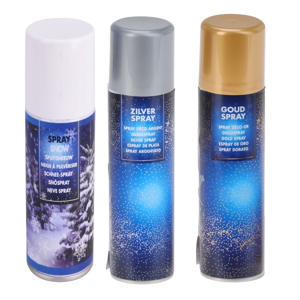 Dekoset 3-tlg. Schneespray - Goldspray - Silberspray