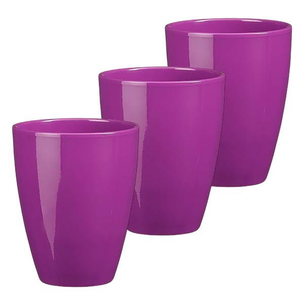 3 x Orchideentöpfe "TUSCA" - H 17 cm - Ø 13,5 cm