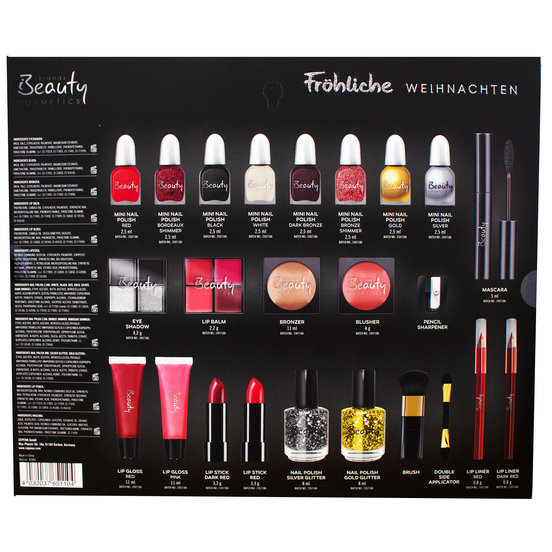 Beauty Adventskalender für Sie inkl. gratis Tuchmaske 42 x 35,5 cm 