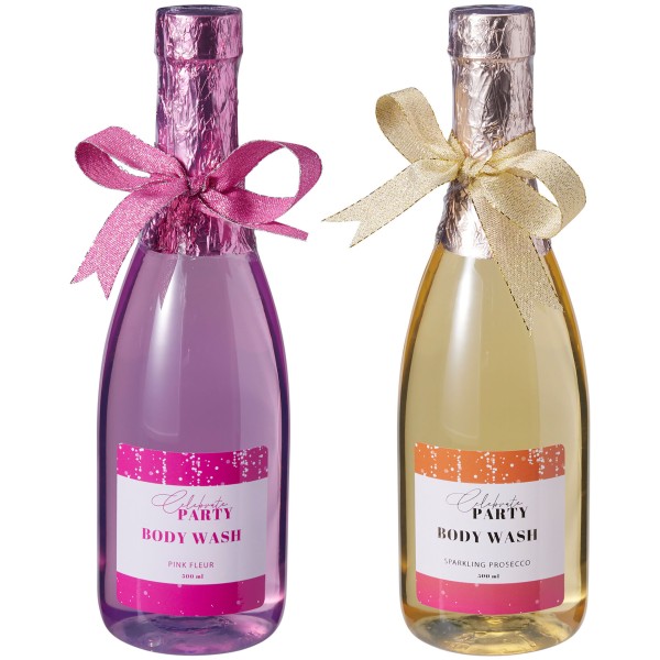 2-tlg. Set Duschgel/Duschbad "Champagnerflasche" - 2 x 300 ml
