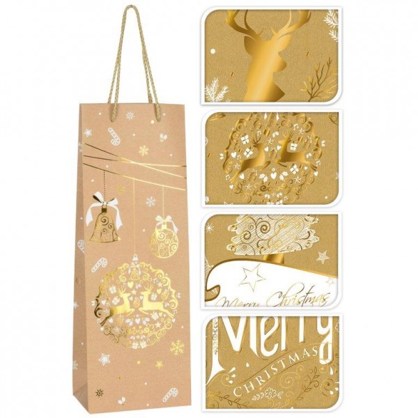 12 x Flaschentaschen - Geschenktasche, robust in stilvollem Design