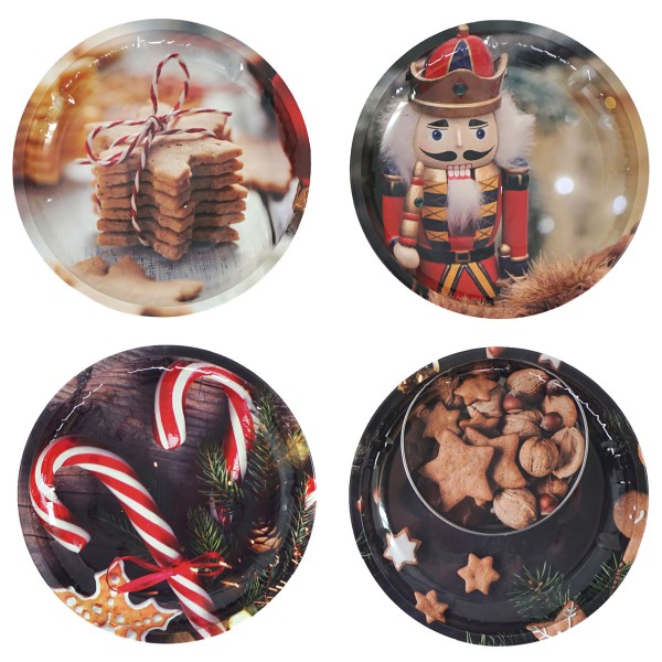 4-tlg. Set Gebäckteller - Dekoteller Weihnachten Ø 26 cm