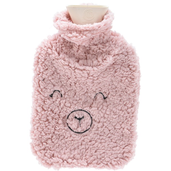 Wärmflasche "Bär" mit kuscheligem Bezug 2 Liter - L 40 cm