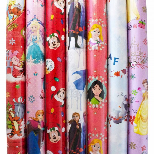 5 Rollen Geschenkpapier Disney Motive - 2 m x 70 cm