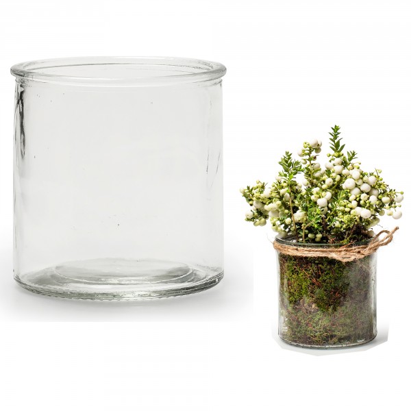 12 x Windlichter in klassischer Zylinderform in zwei verschiedenen Größen