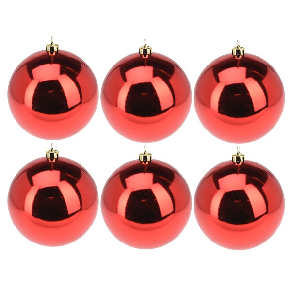 6 x Weihnachtskugeln für den Außenbereich Ø 10-15 cm, frostfest und witterungsbeständig