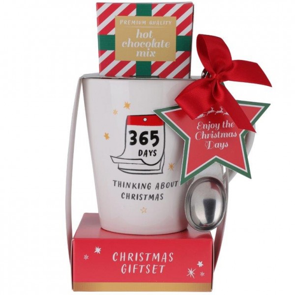 Geschenkset Weihnachten - Weihnachtstasse + Heiße Schokolade