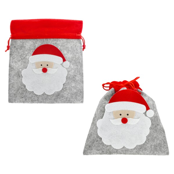 Geschenkbeutel "Santa" aus Filz 21 x 23 cm