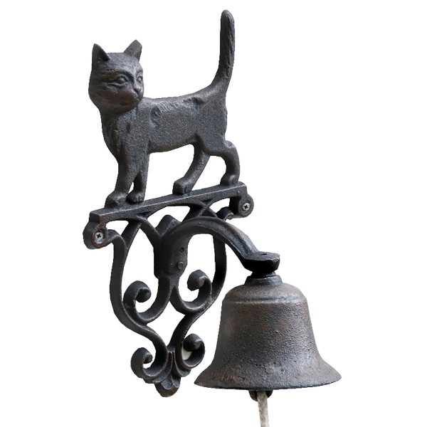 Glocke aus Gusseisen zur Wandmontage - Katze oder Hund