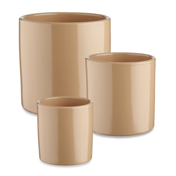 3er Set Blumenübertöpfe "Elena" aus Keramik - in konischer, runder und Zylinderform
