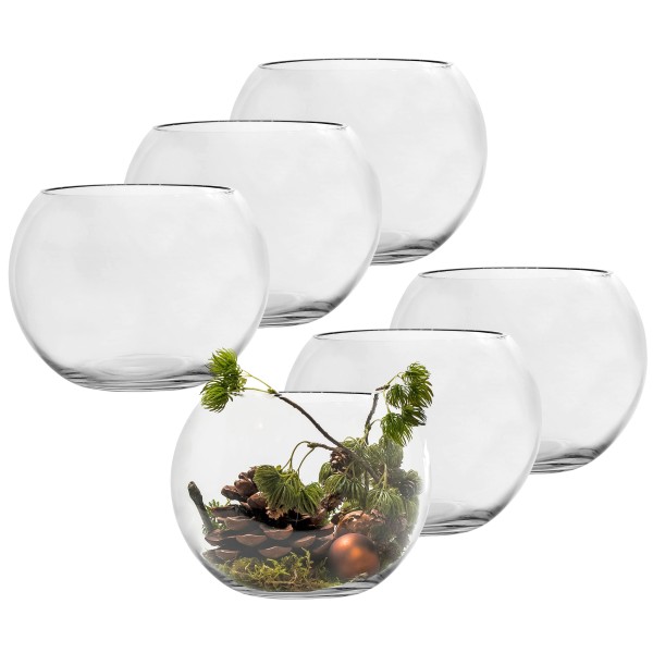 Vasen in Kugelform aus Glas - Windlichter Glas rund