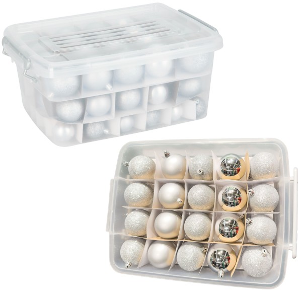 70er Weihnachtskugel-Set aus Kunststoff – Glänzend, matt & glitzernd dekorieren