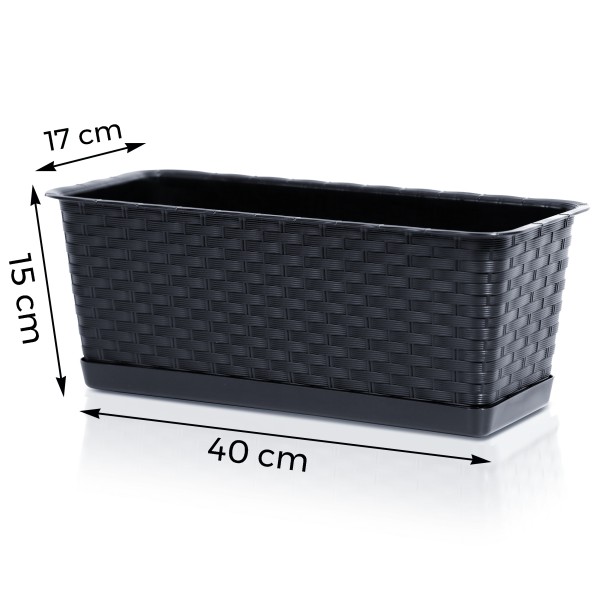 Blumenkasten aus Kunststoff - wetterfest - Modell Ratolla Set