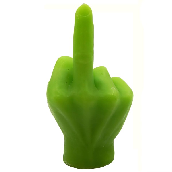 Kerze "Festtags-Muffel" mit Mittelfinger H 16 cm
