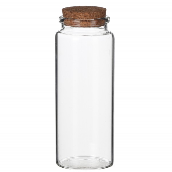 12 x Glasflaschen mit Deckel aus Kork H 7,5 oder 12,5 cm - Gewürzgläser - Vasen