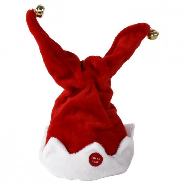Witzige Weihnachtsmütze mit Glöckchen und Rock´n Roll music