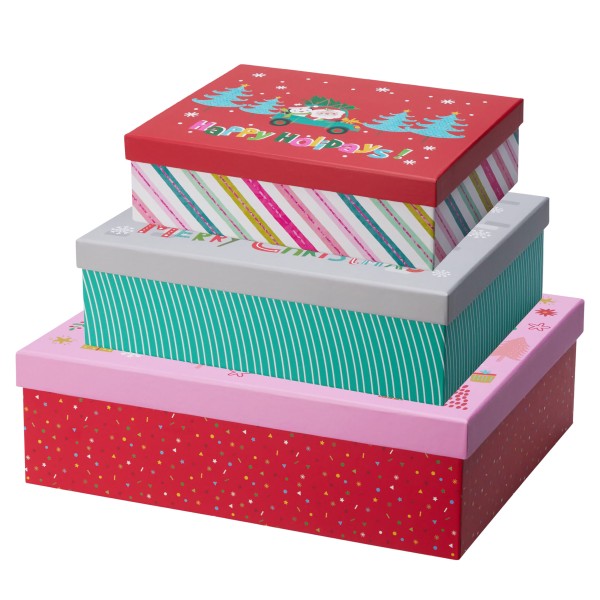 3-tlg. Set Geschenkboxen für Kinder - 3 Modelle - 3 Größen