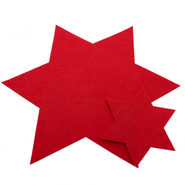 6 x Filzsterne in verschiedenen Größen und Farben Ø 15 cm, 20 cm, 35 cm - Deko und Tischset