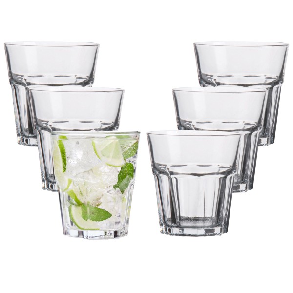6-tlg. Set Vegas Trinkgläser in stilvoller Optik - 270 ml / 180 ml