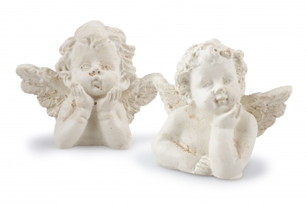 24 Stk. Engelfiguren, 2 Modelle sortiert H 3,5 cm