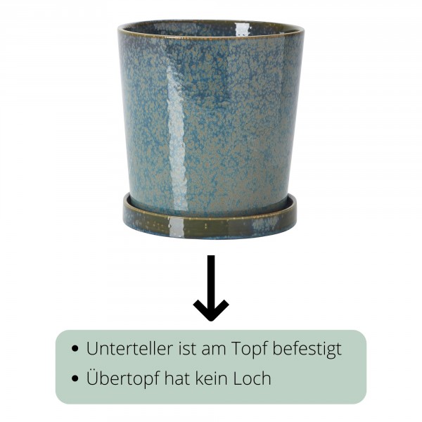Einzigartiger Blumenübertopf "Paul" mit reaktiver Glasur