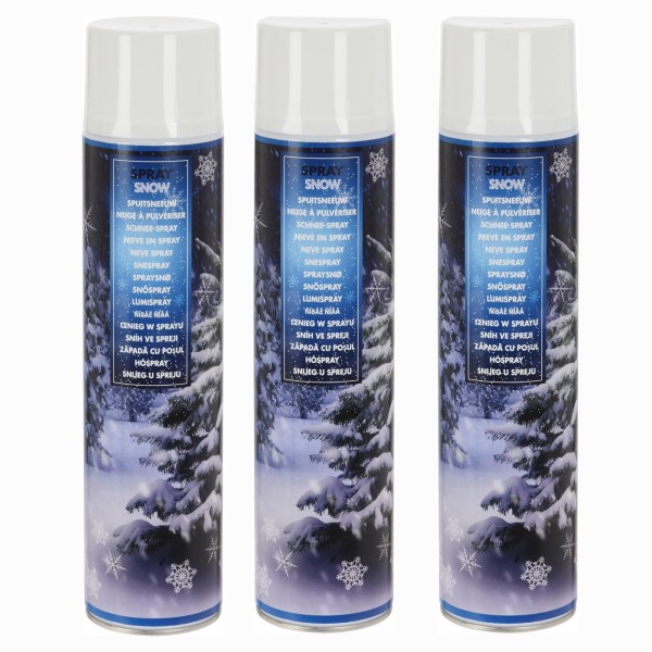 3 x Schneespray mit jeweils 150, 300 oder 600 ml - Dekospray Kunstschnee